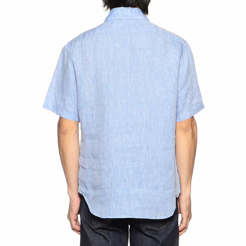BARNEYS NEW YORK 半袖リネンシャツ LIGHT BLUE