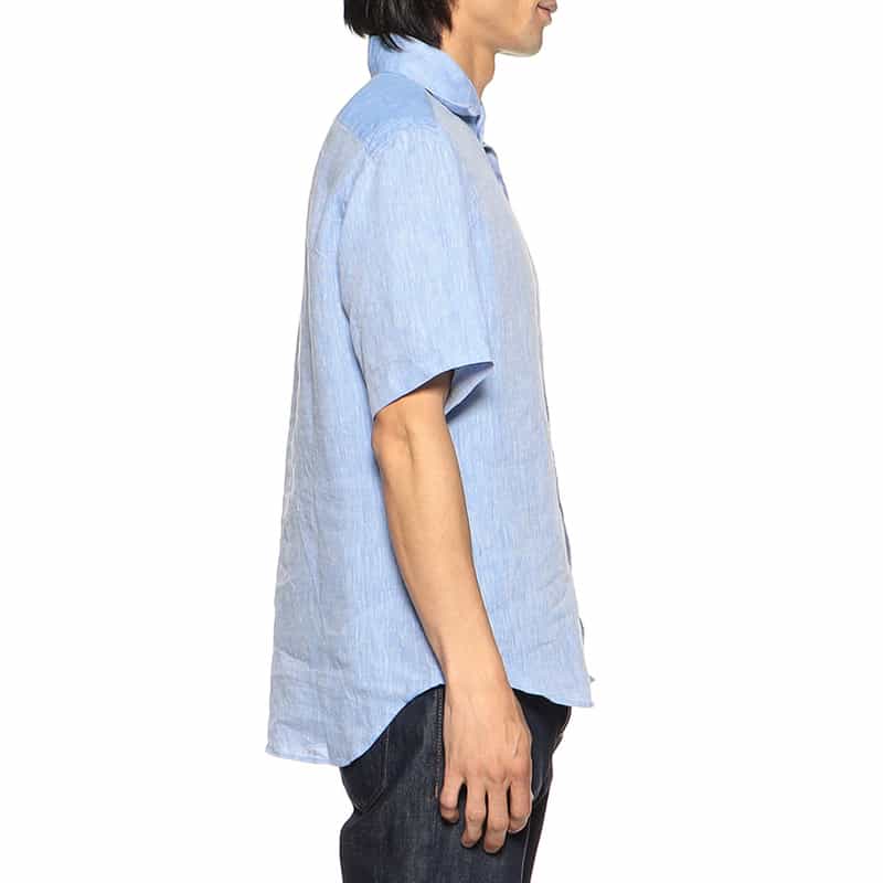 BARNEYS NEW YORK 半袖リネンシャツ LIGHT BLUE