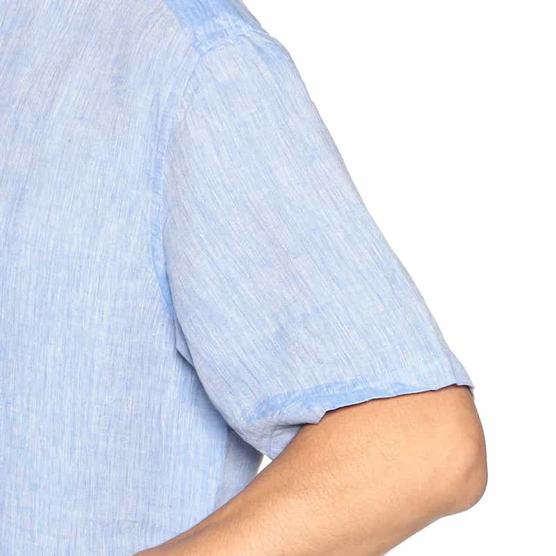 BARNEYS NEW YORK 半袖リネンシャツ LIGHT BLUE