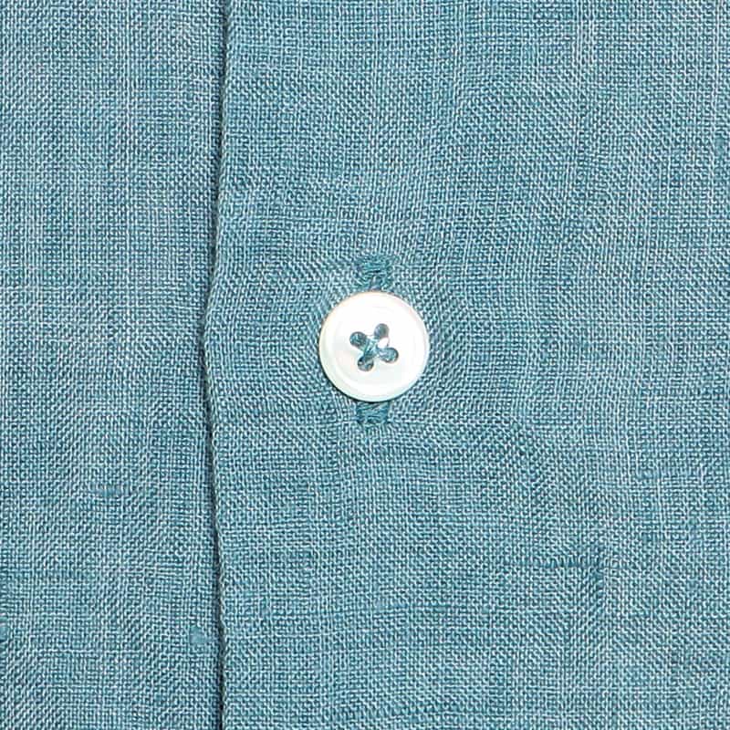 BARNEYS NEW YORK 半袖リネンシャツ TURQUOISE
