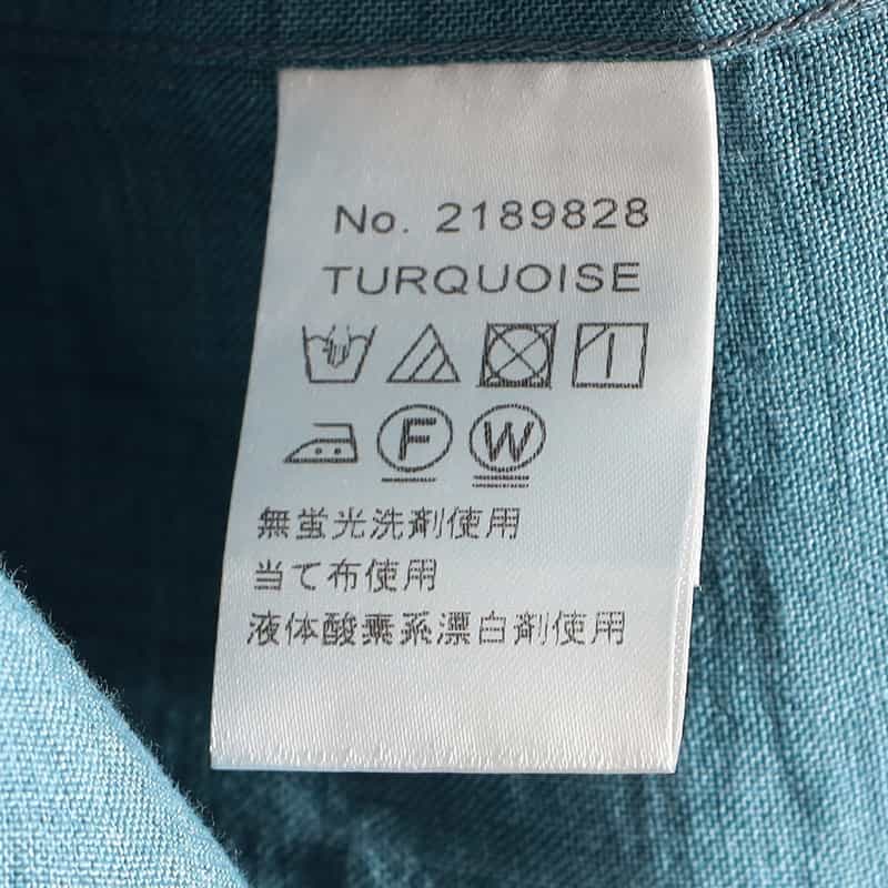 BARNEYS NEW YORK 半袖リネンシャツ TURQUOISE