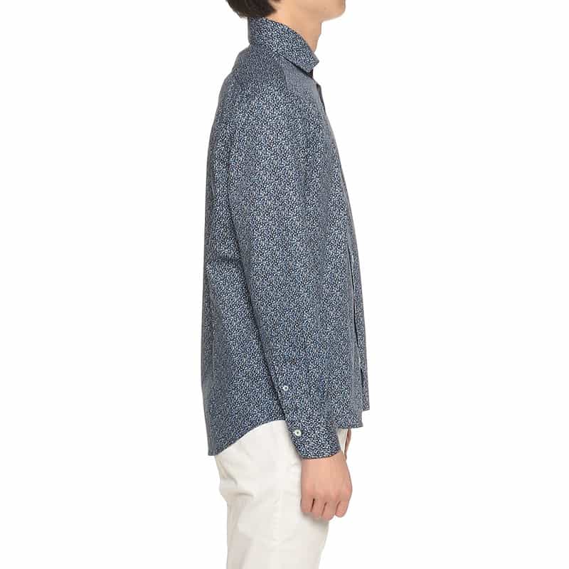 BARNEYS NEW YORK フラワープリントシャツ NAVY