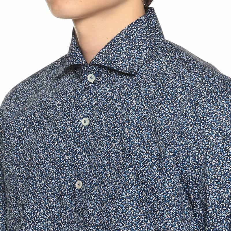 BARNEYS NEW YORK フラワープリントシャツ NAVY