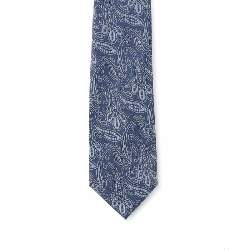 BARNEYS NEW YORK ペイズリー柄ジャカードタイ NAVY