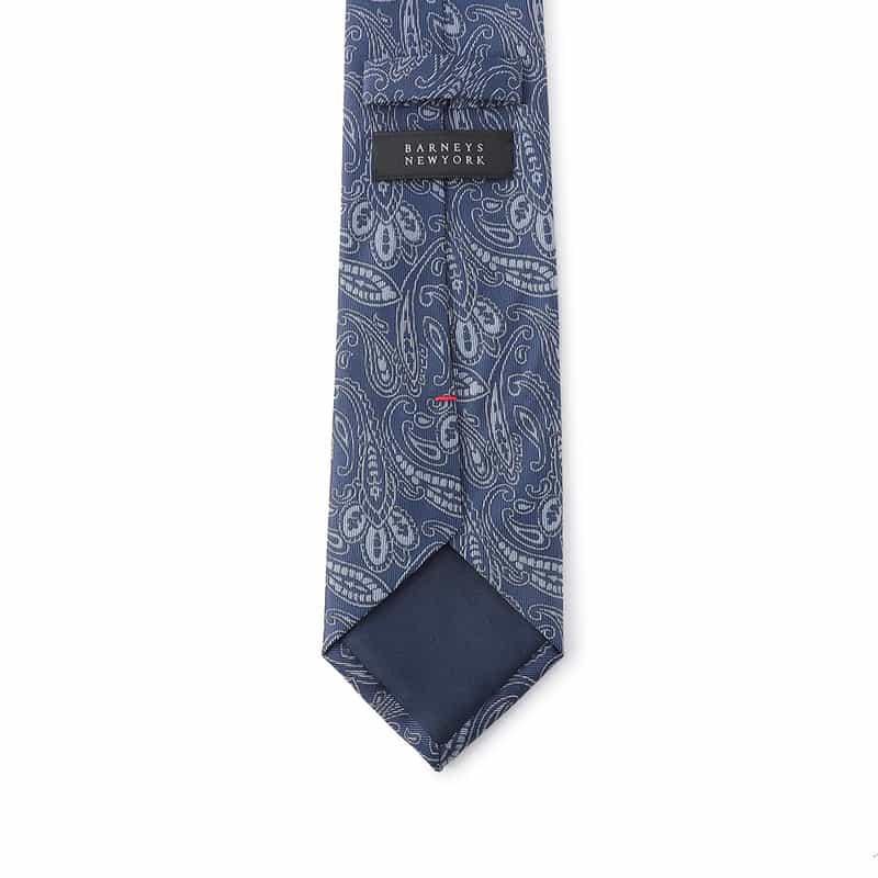 BARNEYS NEW YORK ペイズリー柄ジャカードタイ NAVY