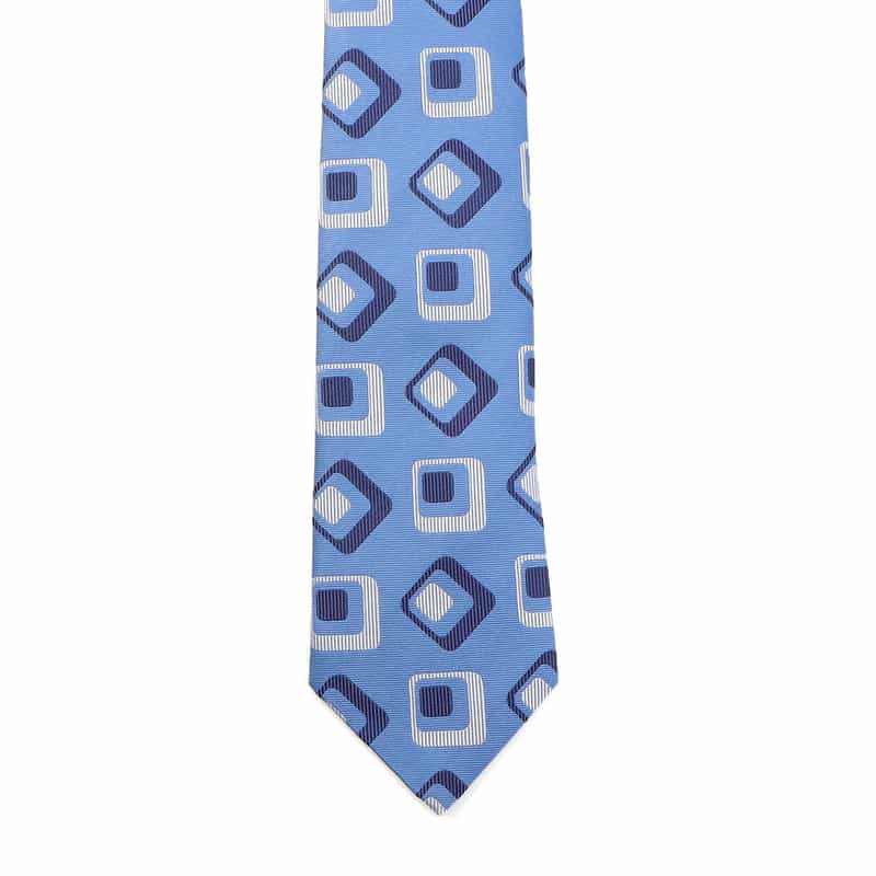 SEAWARD&STEARN ランダムスクエア柄タイ LIGHT BLUE