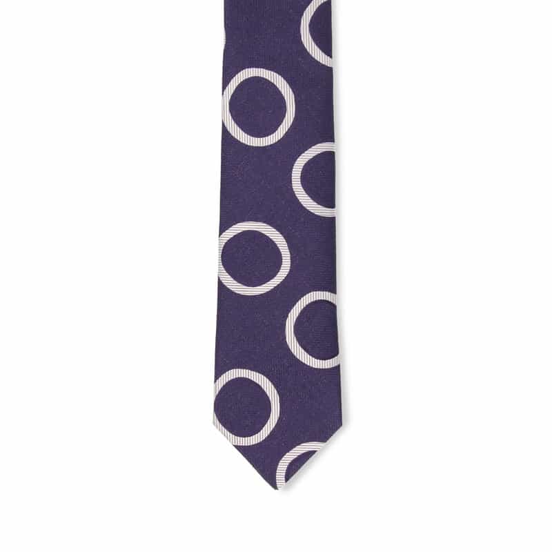SEAWARD＆STEARN サークル柄タイ NAVY