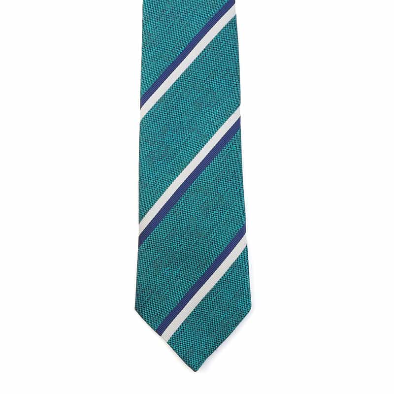 SEAWARD＆STEARN ダブルストライプ柄タイ TURQUOISE