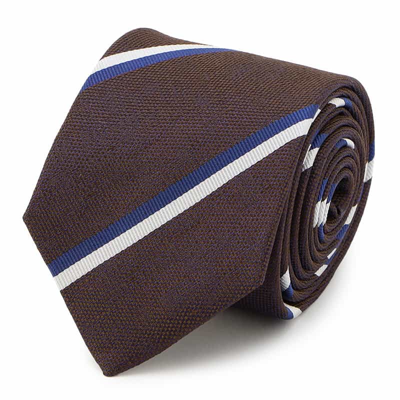 SEAWARD＆STEARN ダブルストライプ柄タイ BROWN