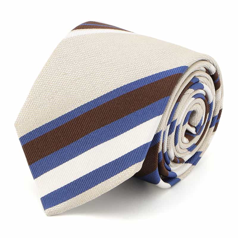 SEAWARD&STEARN マルチストライプ柄タイ BEIGE