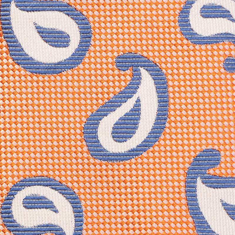 SEAWARD＆STEARN ペイズリー柄タイ ORANGE