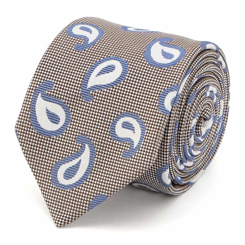 SEAWARD＆STEARN ペイズリー柄タイ GRAY