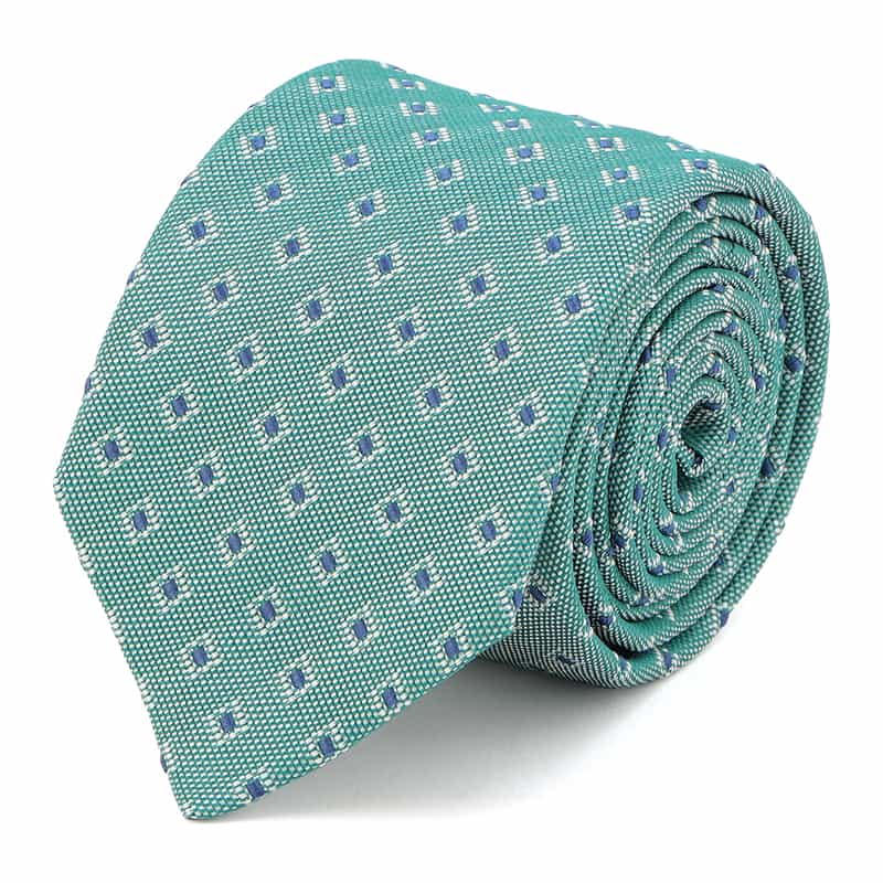 SEAWARD＆STEARN スクエア×ドット柄タイ GREEN