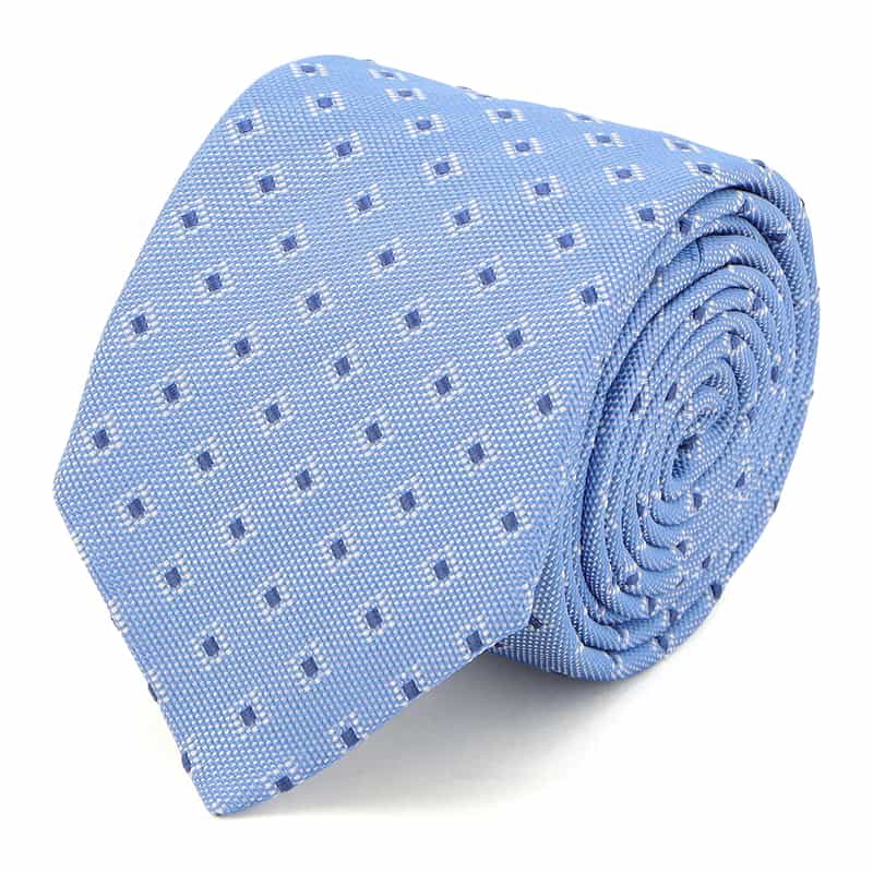 SEAWARD＆STEARN スクエア×ドット柄タイ LIGHT BLUE