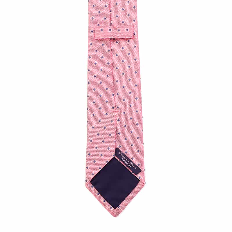 SEAWARD＆STEARN スクエア×ドット柄タイ PINK