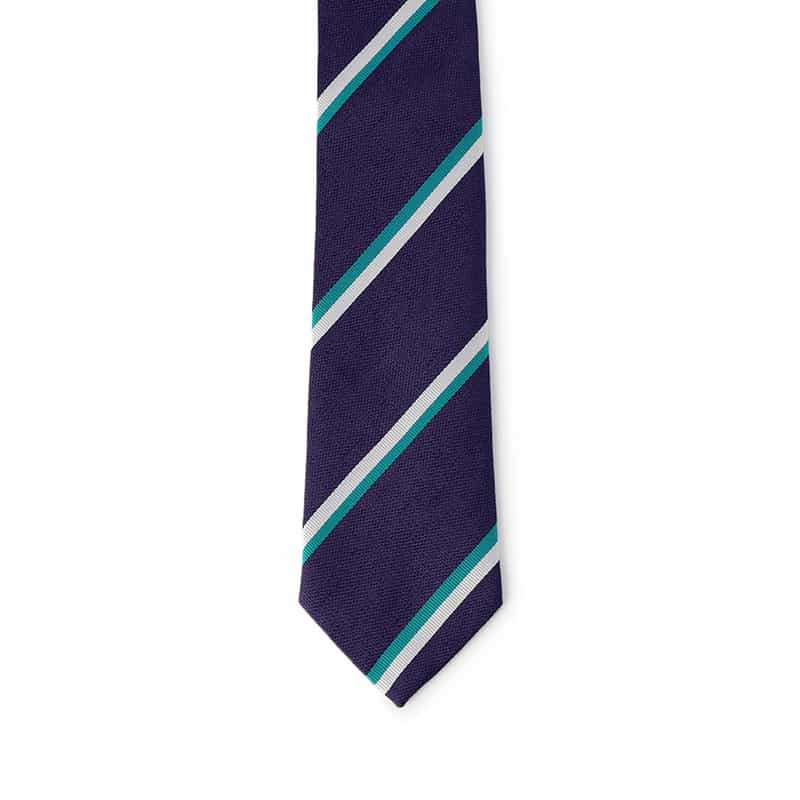 SEAWARD＆STEARN ダブルストライプ柄タイ NAVY