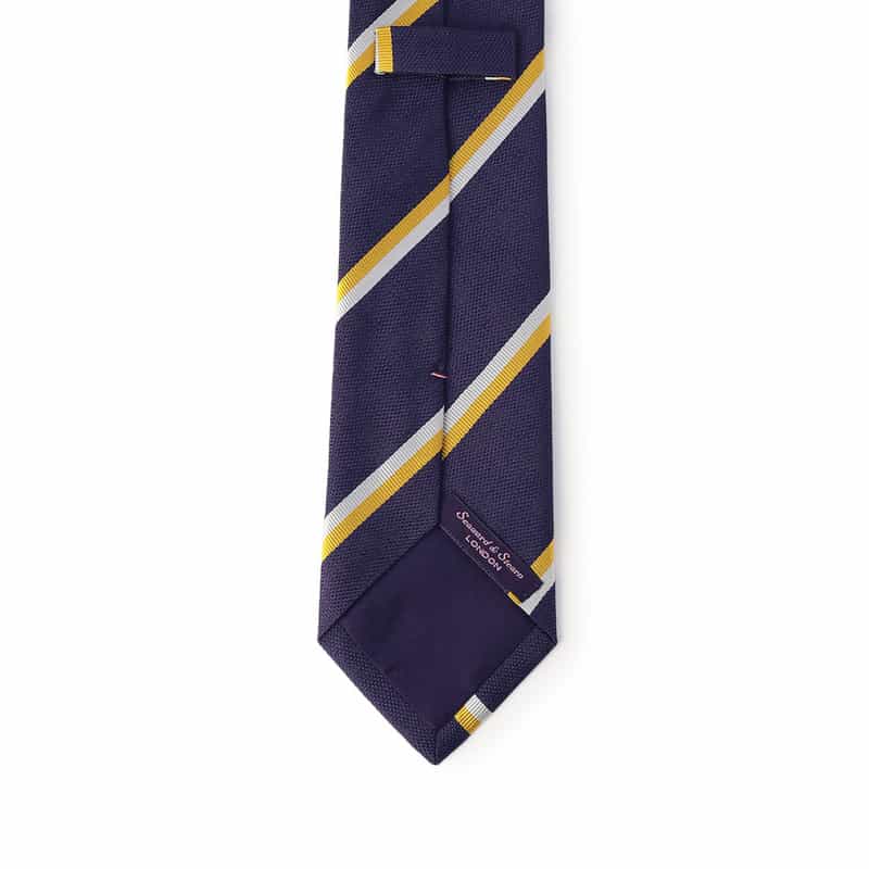 SEAWARD＆STEARN ストライプ柄タイ NAVY