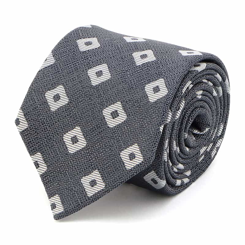 SEAWARD＆STEARN スクエア柄タイ GRAY