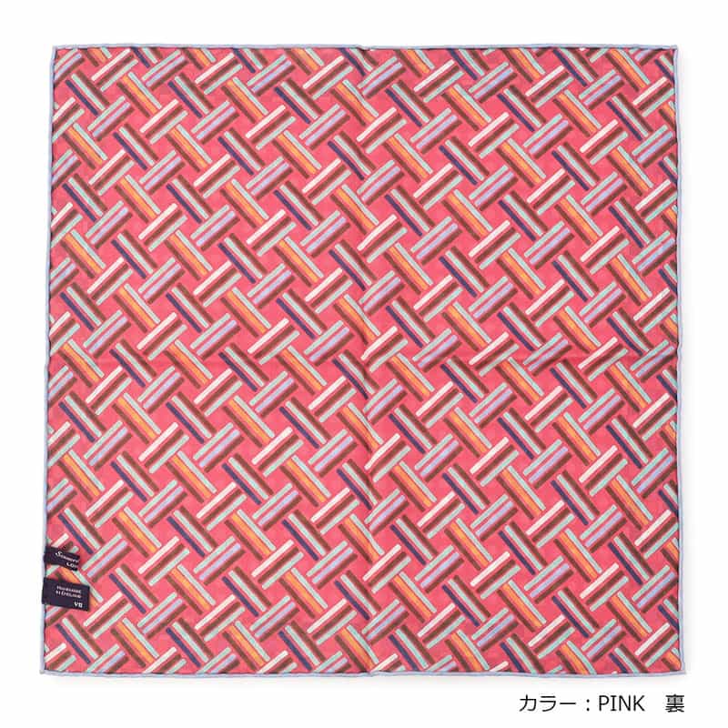 SEAWARD&STEARN リバーシブルポケットチーフ PINK