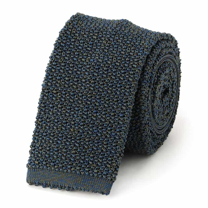 BARNEYS NEW YORK メランジ調ニットタイ GREEN