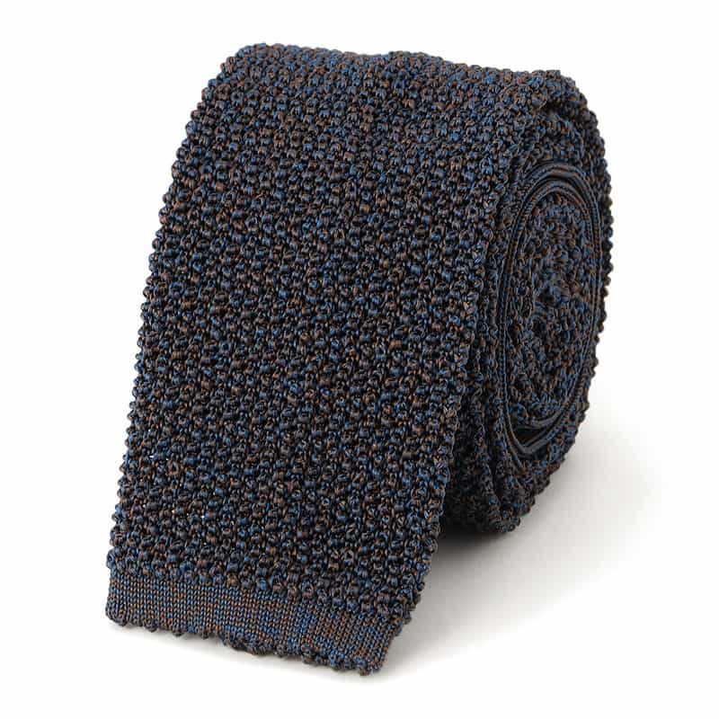 BARNEYS NEW YORK メランジ調ニットタイ BROWN