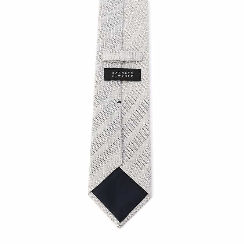 BARNEYS NEW YORK ガルザシャドーストライプ柄タイ SILVER