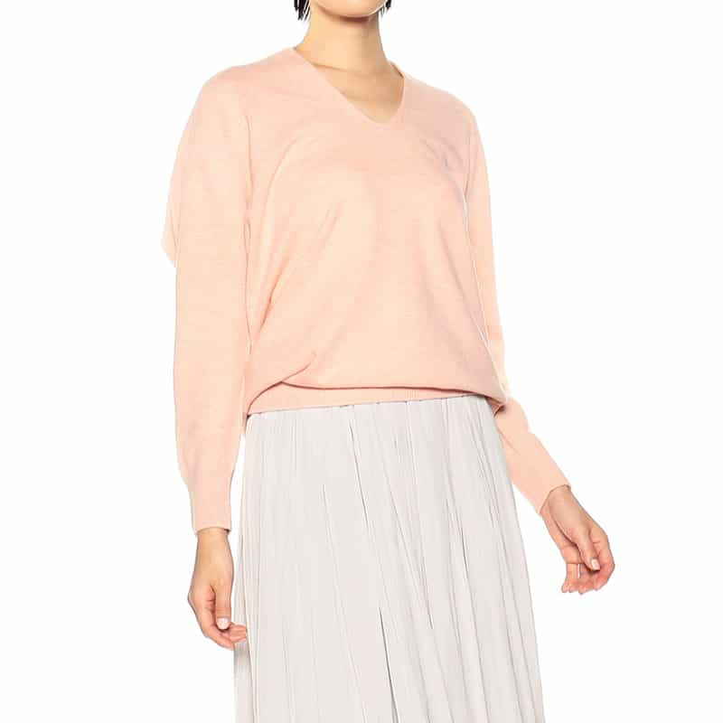 BARNEYS NEW YORK オンラインストア限定 ホールガーメントウールニットプルオーバー LIGHT PINK