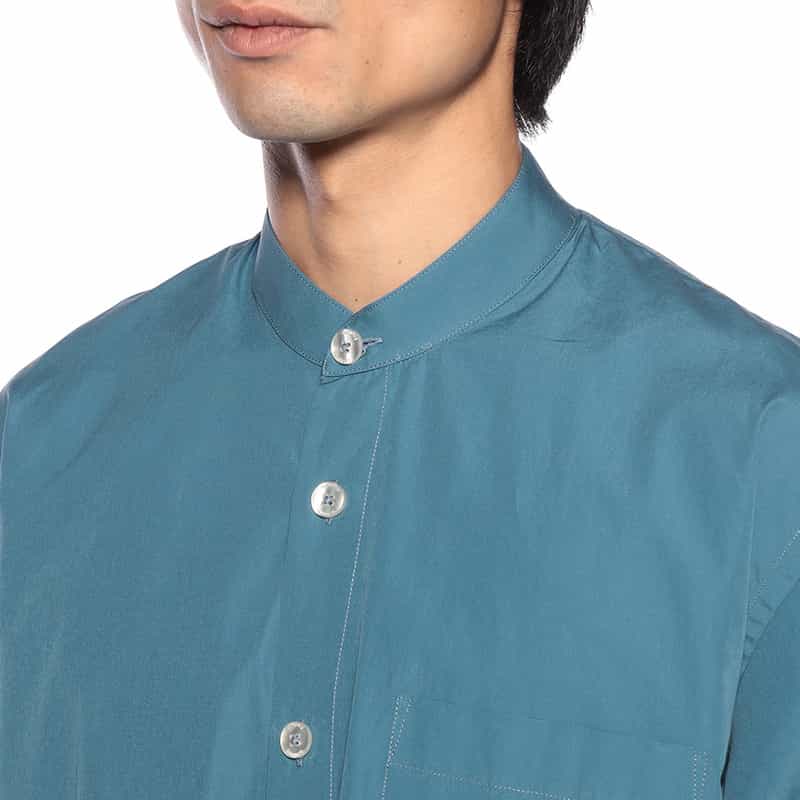 BAGUTTA ノーカラーオーバーシャツ "UENO" BLUE