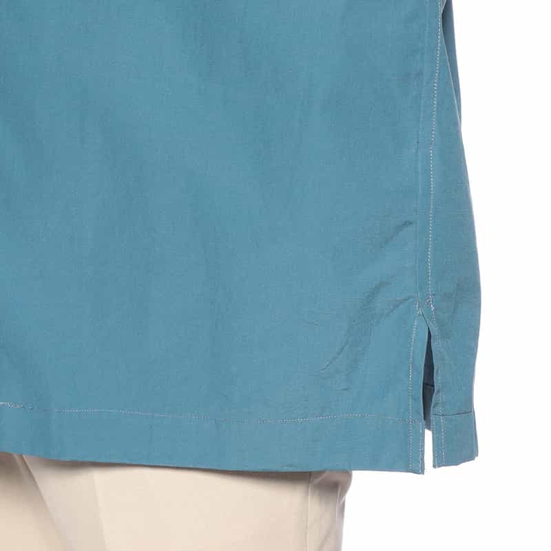 BAGUTTA ノーカラーオーバーシャツ "UENO" BLUE