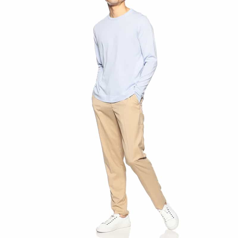 BARNEYS NEW YORK ハイツイストコットンニットプルオーバー LIGHT BLUE