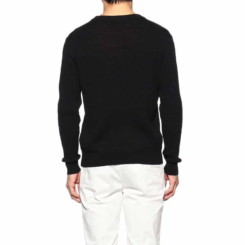 BARNEYS NEW YORK ケーブルニットプルオーバー BLACK