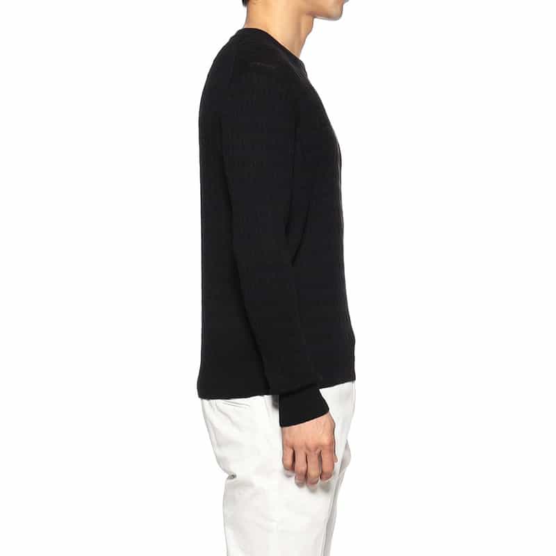 BARNEYS NEW YORK ケーブルニットプルオーバー BLACK