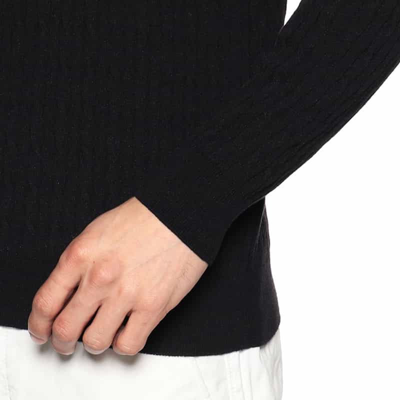BARNEYS NEW YORK ケーブルニットプルオーバー BLACK