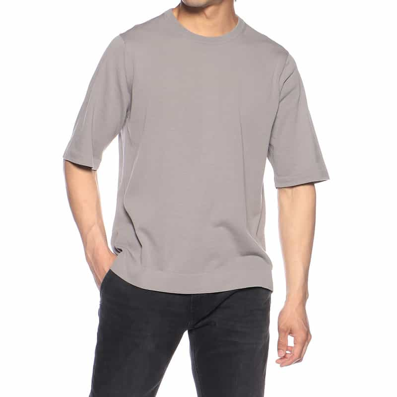 BARNEYS NEW YORK コットンニットTシャツ GRAY