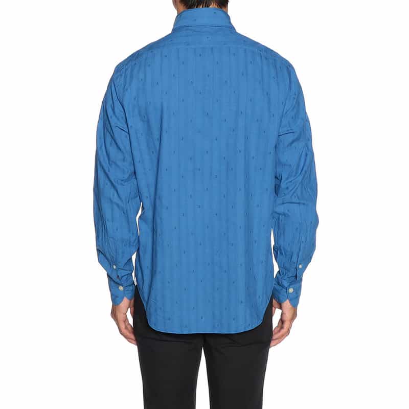 FINAMORE 花小紋柄シャツ "PANTELLERIA" BLUE