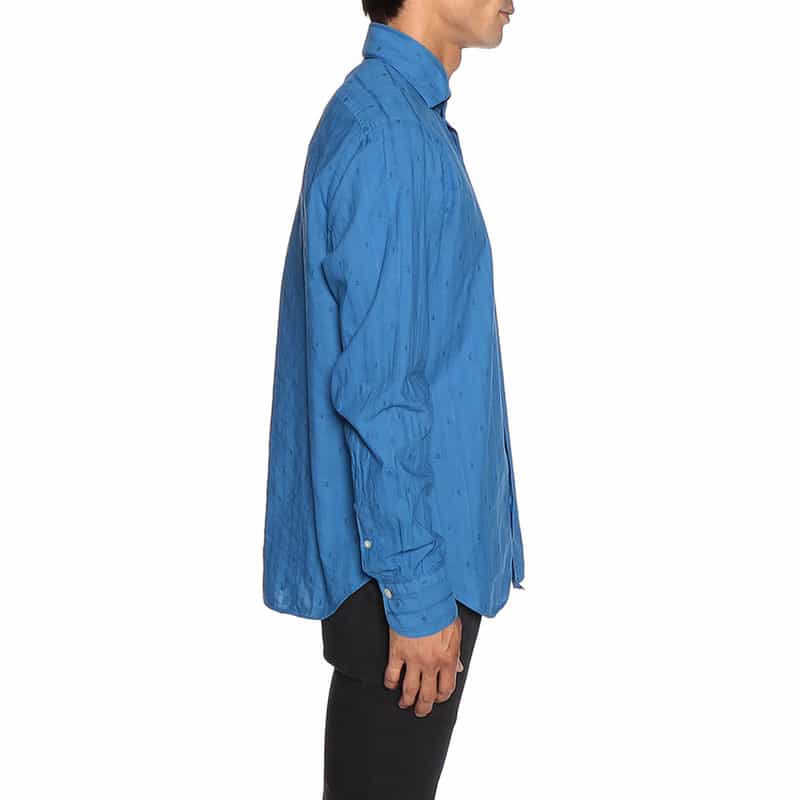 FINAMORE 花小紋柄シャツ "PANTELLERIA" BLUE