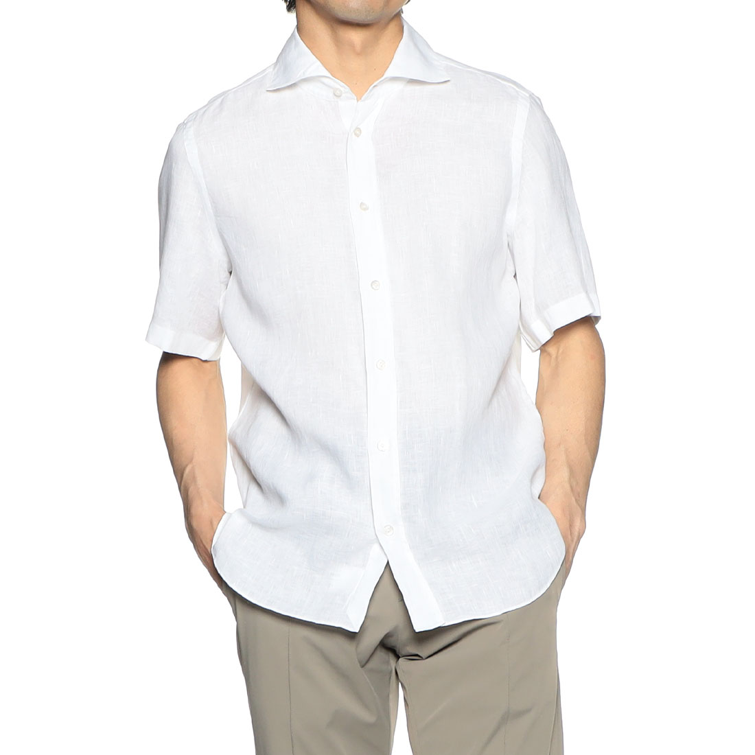 半袖リネンシャツ