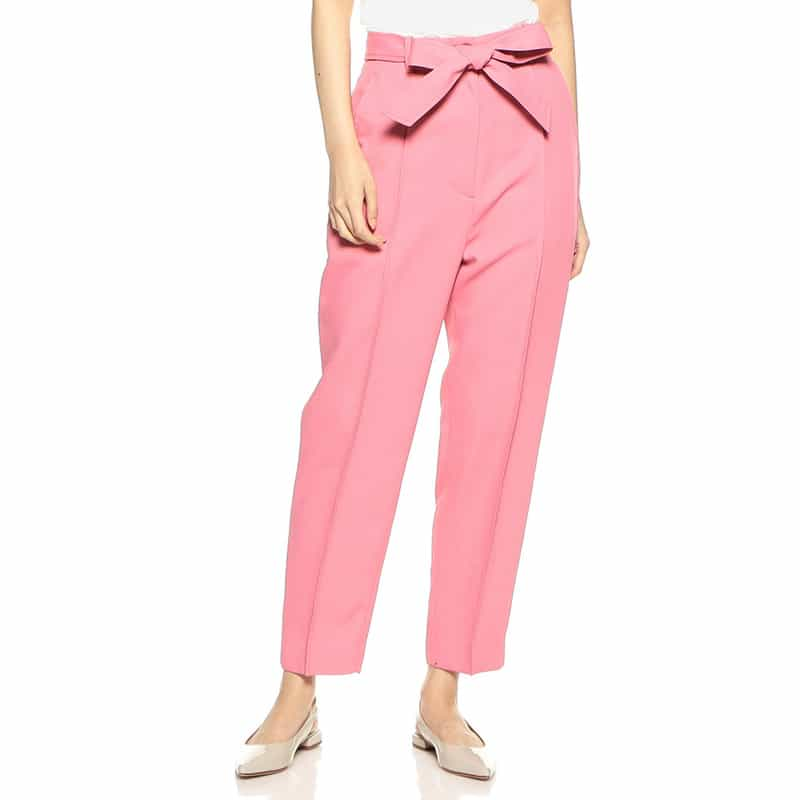 BARNEYS NEW YORK ウォッシャブル ウエストベルテッドパンツ PINK