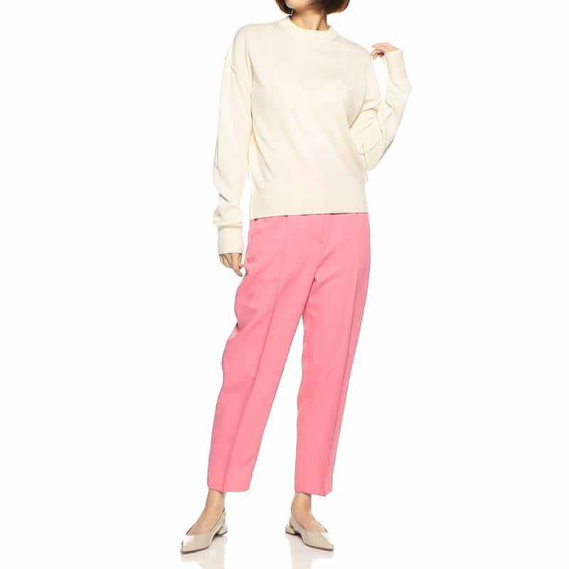 BARNEYS NEW YORK ウォッシャブル ウエストベルテッドパンツ PINK