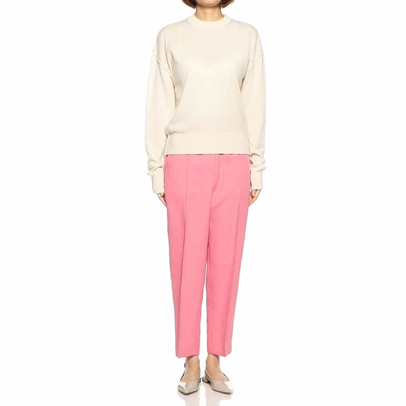 BARNEYS NEW YORK ウォッシャブル ウエストベルテッドパンツ PINK