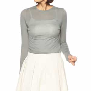 ウォッシャブルシアークルーネックニットプルオーバー