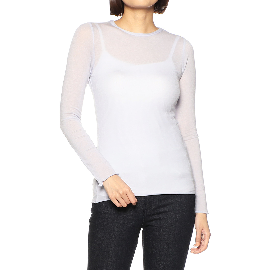 ウォッシャブルシアークルーネックニットプルオーバー