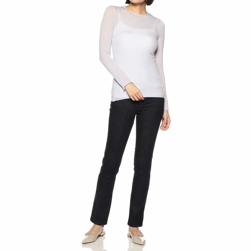 BARNEYS NEW YORK ウォッシャブルシアークルーネックニットプルオーバー LIGHT PURPLE