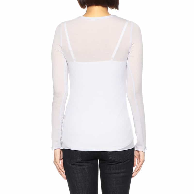 BARNEYS NEW YORK ウォッシャブルシアークルーネックニットプルオーバー LIGHT PURPLE