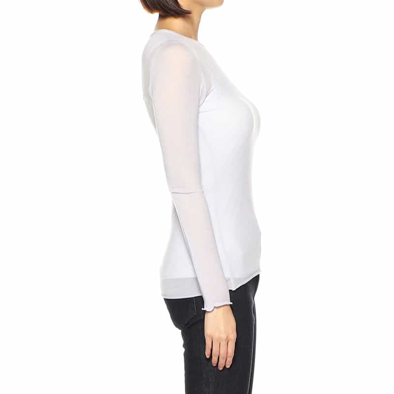 BARNEYS NEW YORK ウォッシャブルシアークルーネックニットプルオーバー LIGHT PURPLE