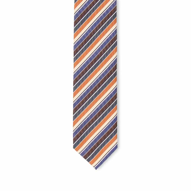 ALTEA マルチストライプ柄タイ BROWN