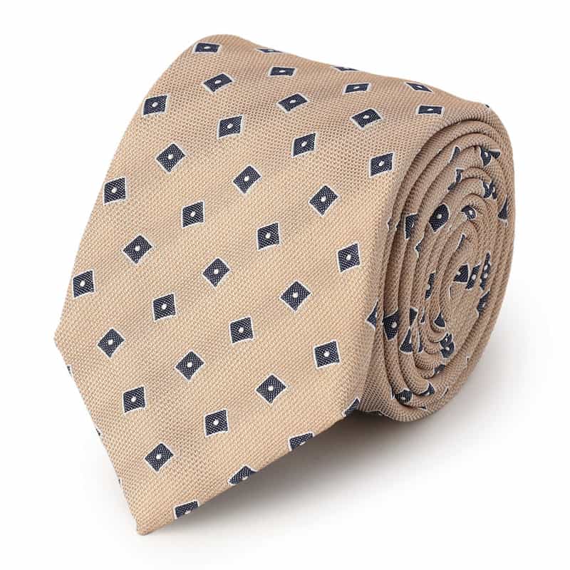 ALTEA スクエア柄タイ BEIGE