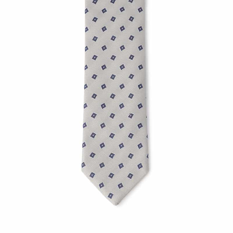 ALTEA スクエア柄タイ LIGHT GRAY