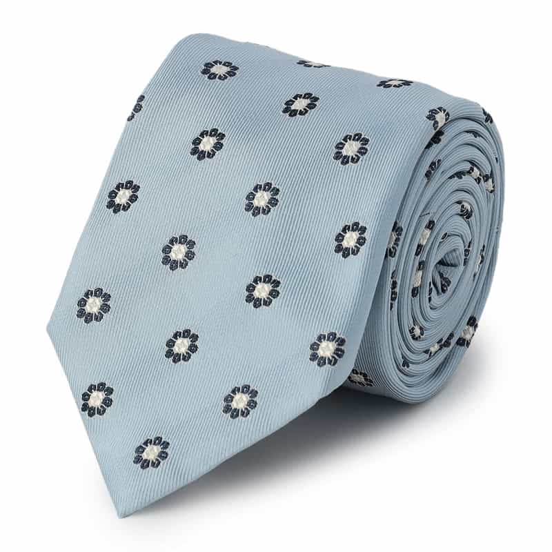 ALTEA 小花柄タイ LIGHT BLUE