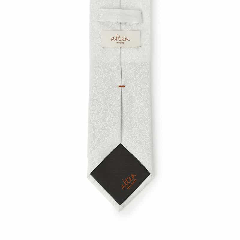 ALTEA サテンペイズリー柄タイ SILVER